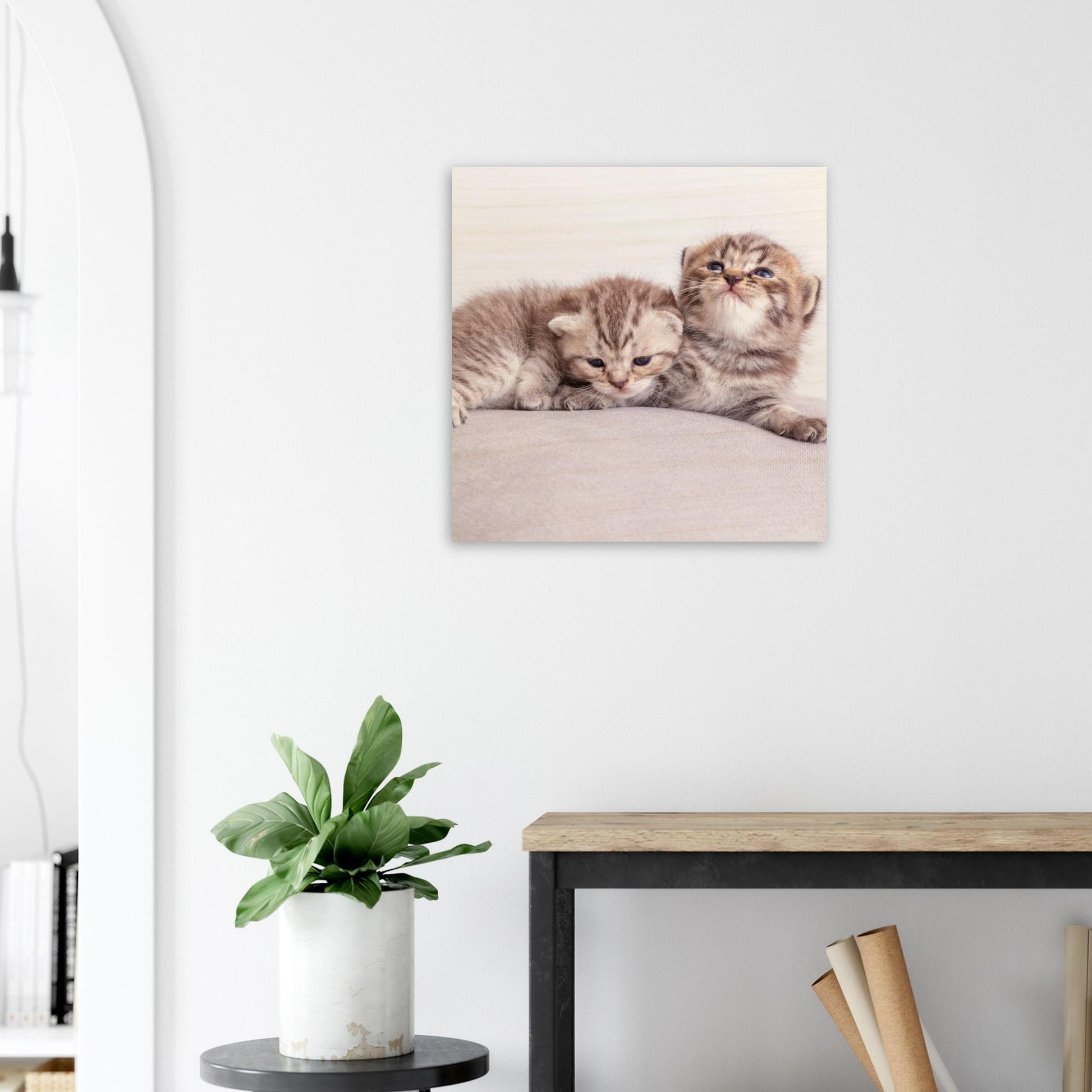 Personalisierter Holzdruck mit Katzenfoto – Haustierbild auf Holz – Geschenk für Katzenliebhaber – Natürliches Wandbild mit deinem Tierfoto