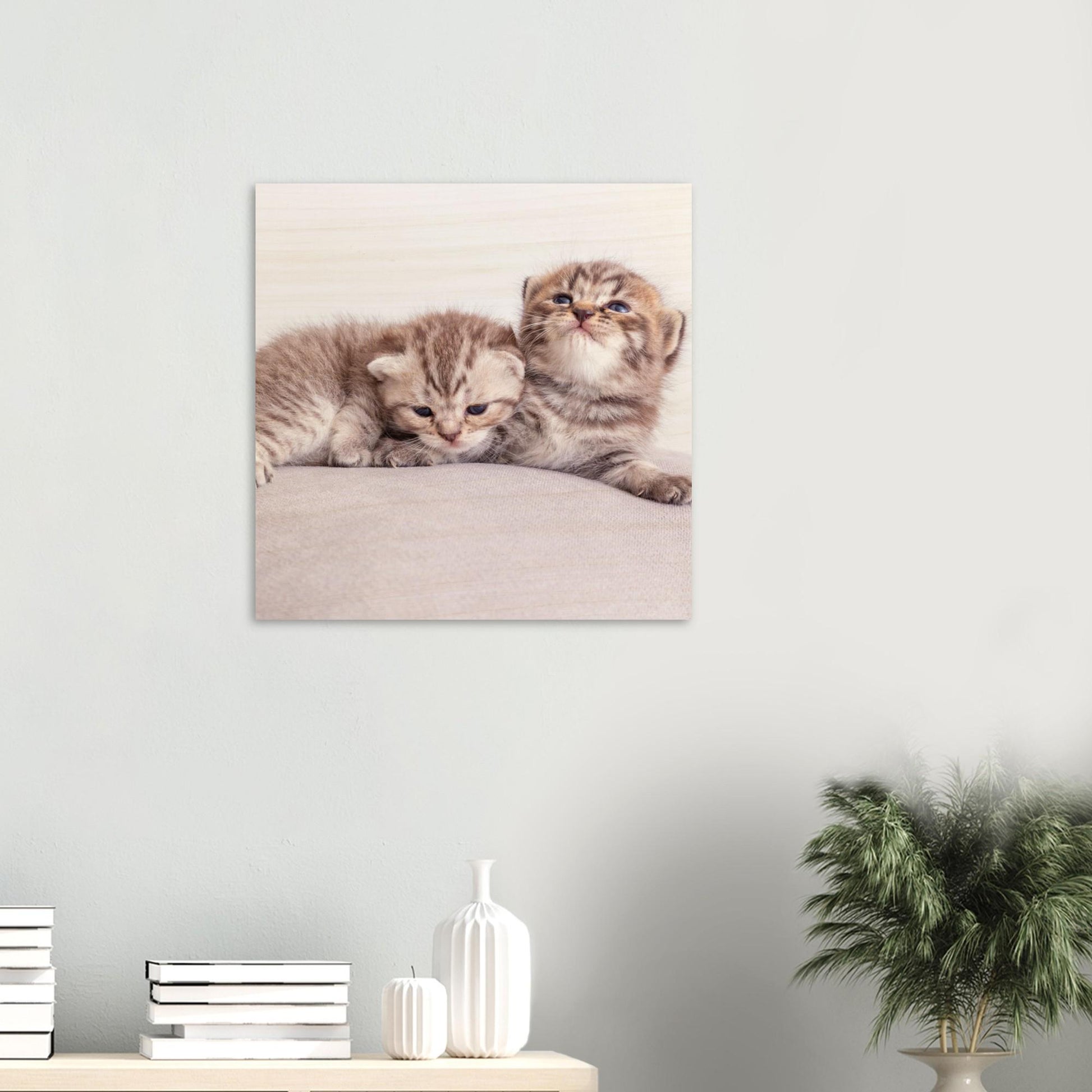 Personalisierter Holzdruck mit Katzenfoto – Haustierbild auf Holz – Geschenk für Katzenliebhaber – Natürliches Wandbild mit deinem Tierfoto